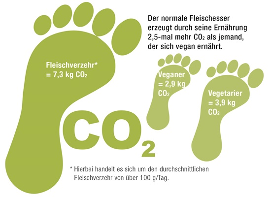Der ökologische Fußabdruck der Ernährung.
