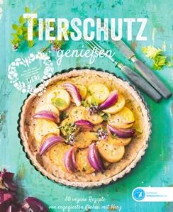 Cover des Kochbuchs "Tierschutz genießen" des Deutschen Tierschutzbundes. Ab sofort im Handel erhältlich.